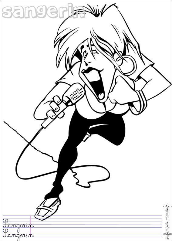 coloriage chanteuse 1